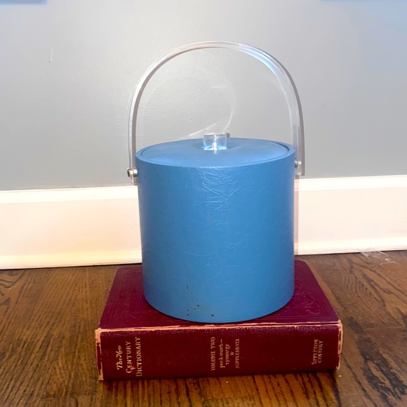 MCM Other - Vintage ice bucket blue faux leather /bring this as a hostess gift with a bottle